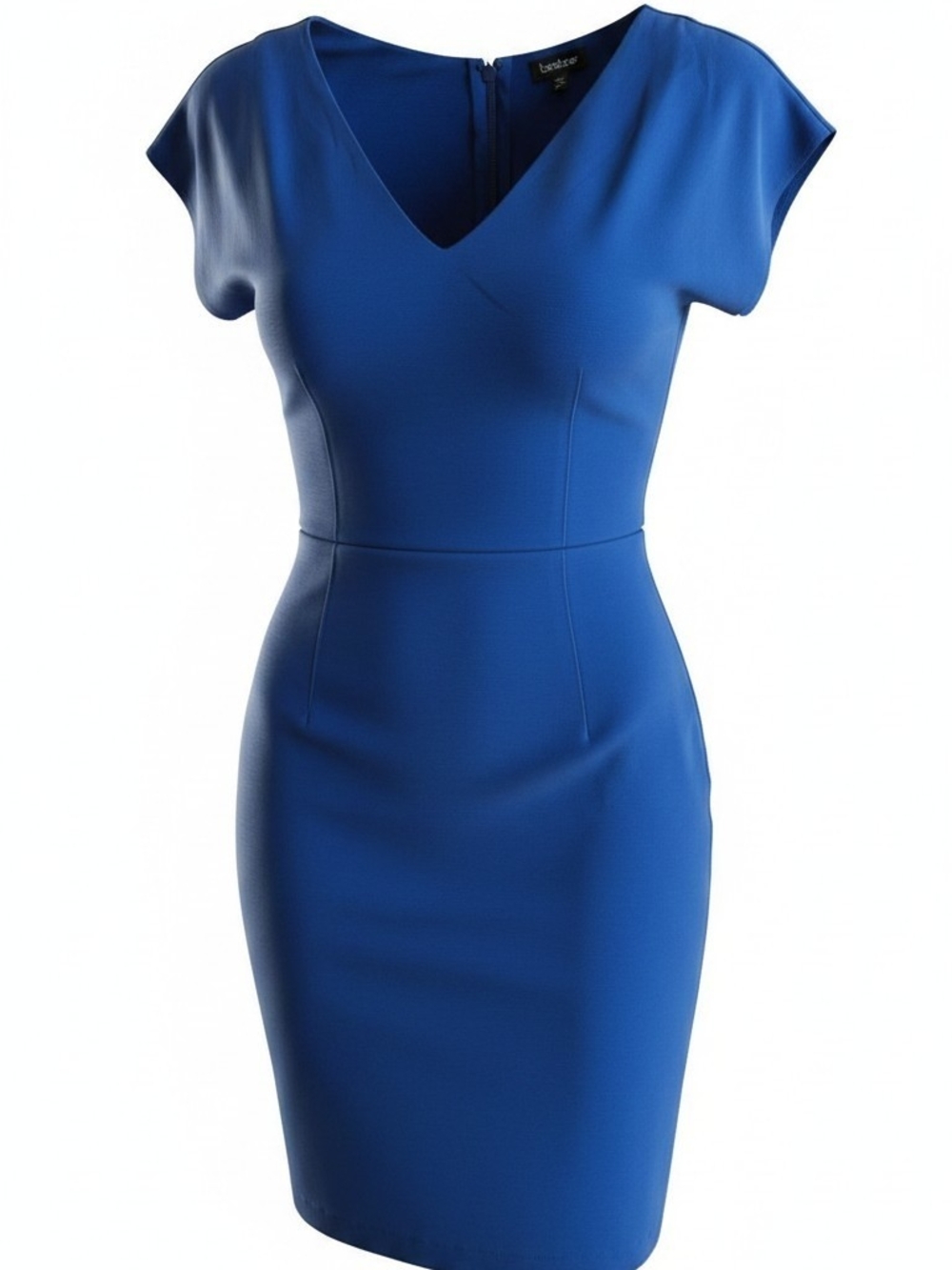 bebe Royal Blue V-Neck Sheath Midi Dress SZ S